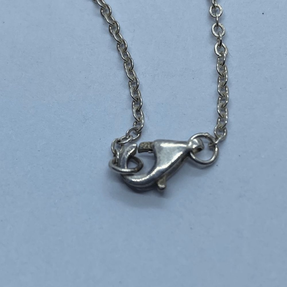 Elegant, Dainty, 925 Sterling Silver Cross Pendant Necklace - Signed - Picture 5 of 7